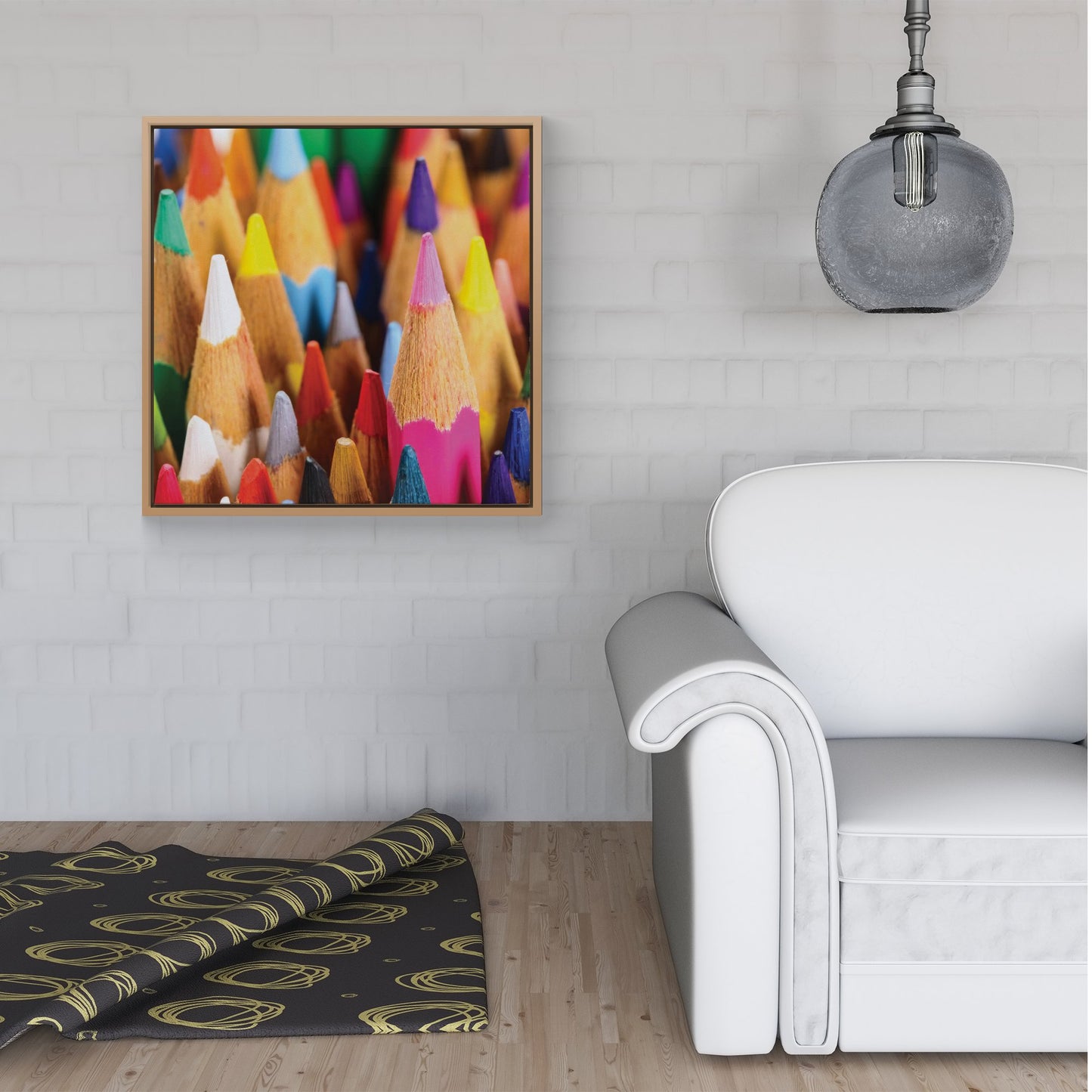 Colouring Pencils Framed Canvas
