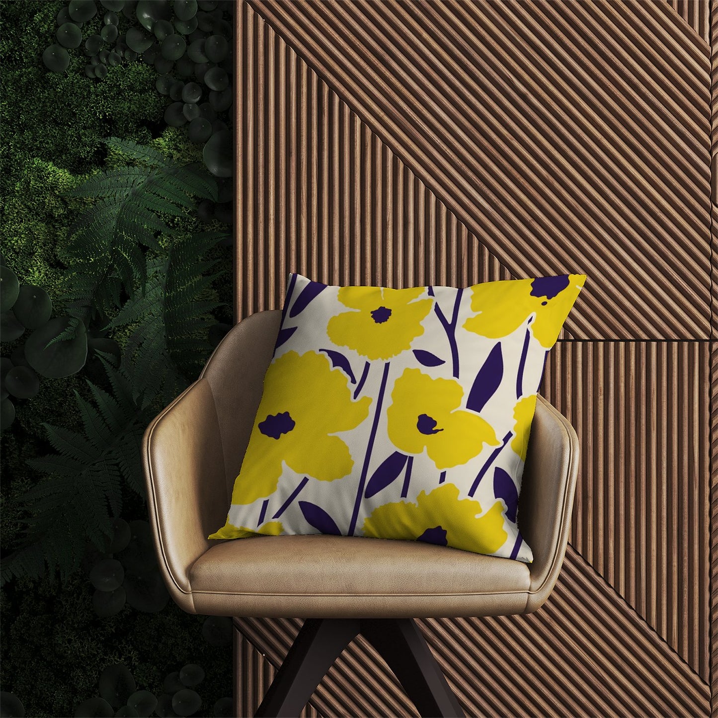 Vintage Tropical Flowers Outdoor Cushion