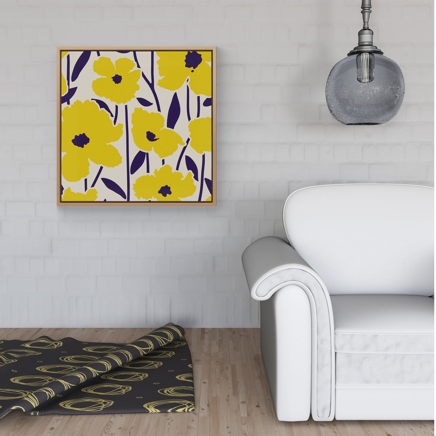 Vintage Tropical Flowers Framed Canvas