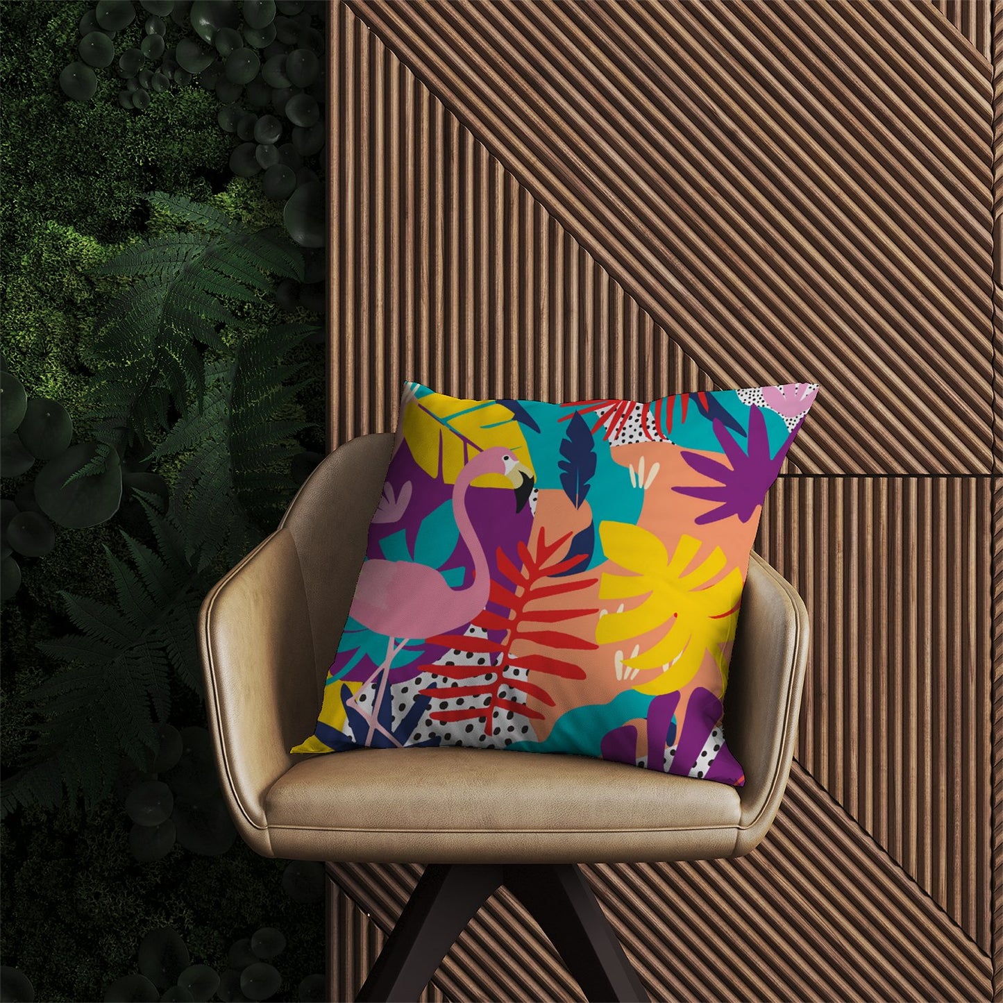 Tropical Flamingoes Outdoor Cushion