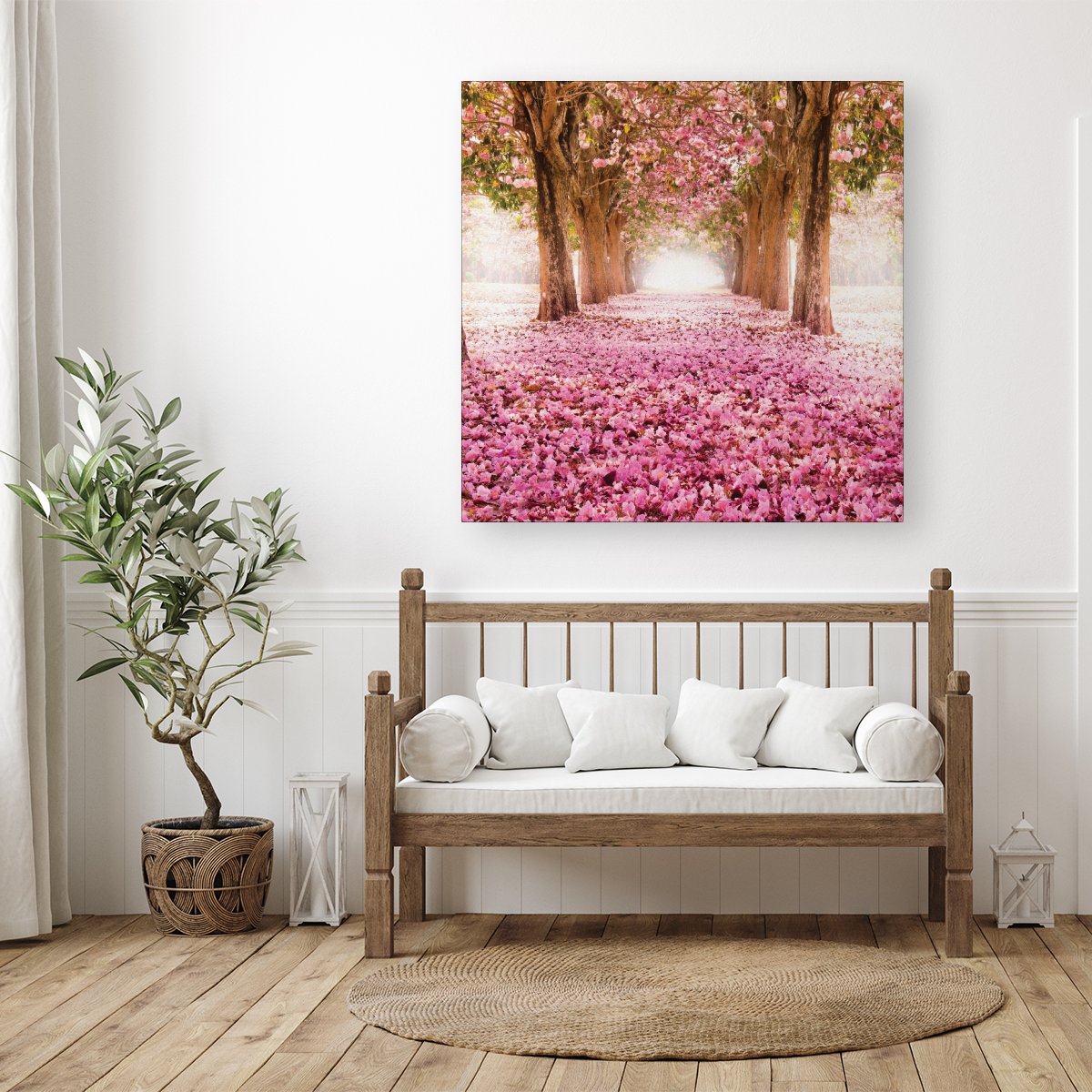 Pink Flower Tree Tunnel Canvas