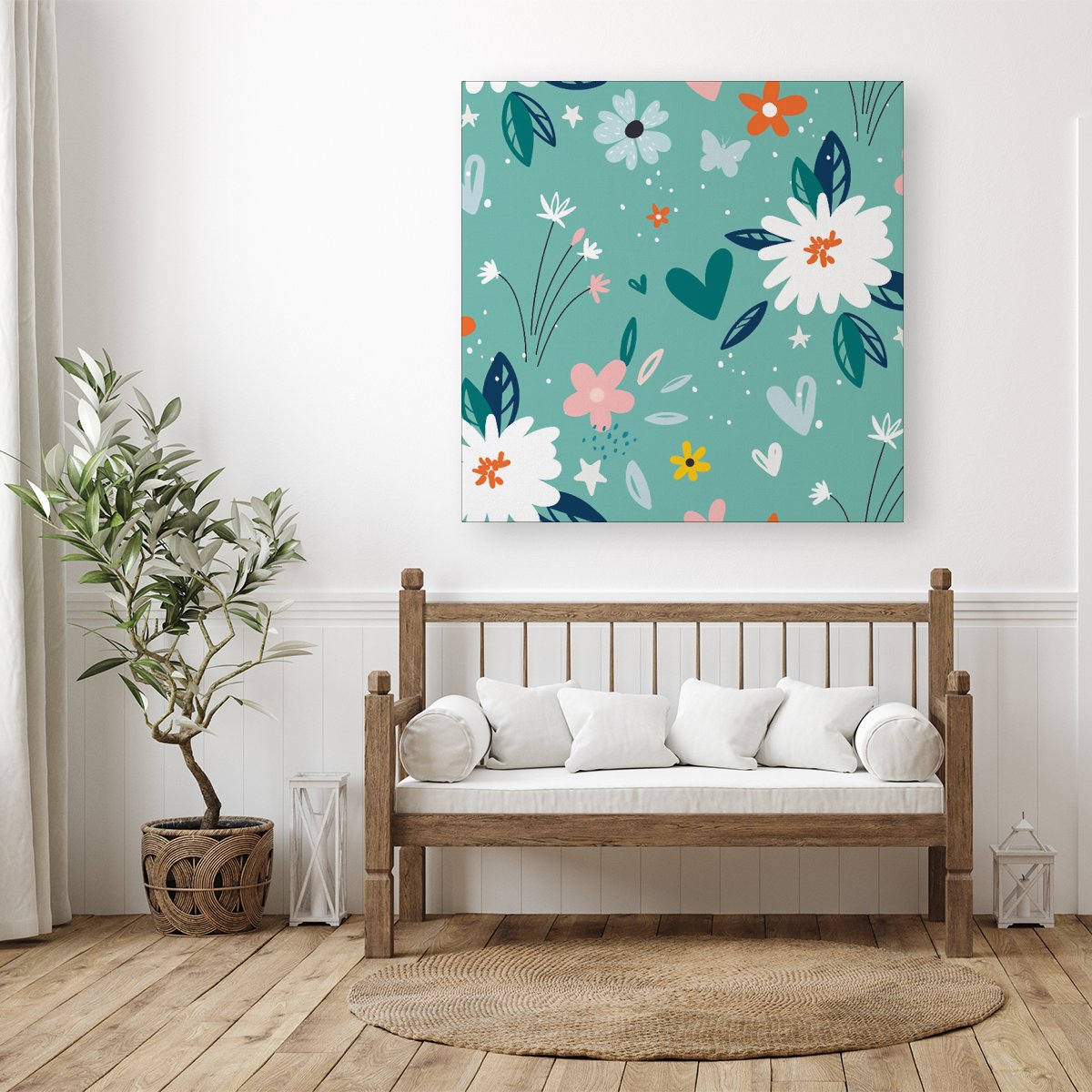 Garden Summer Flowers Canvas