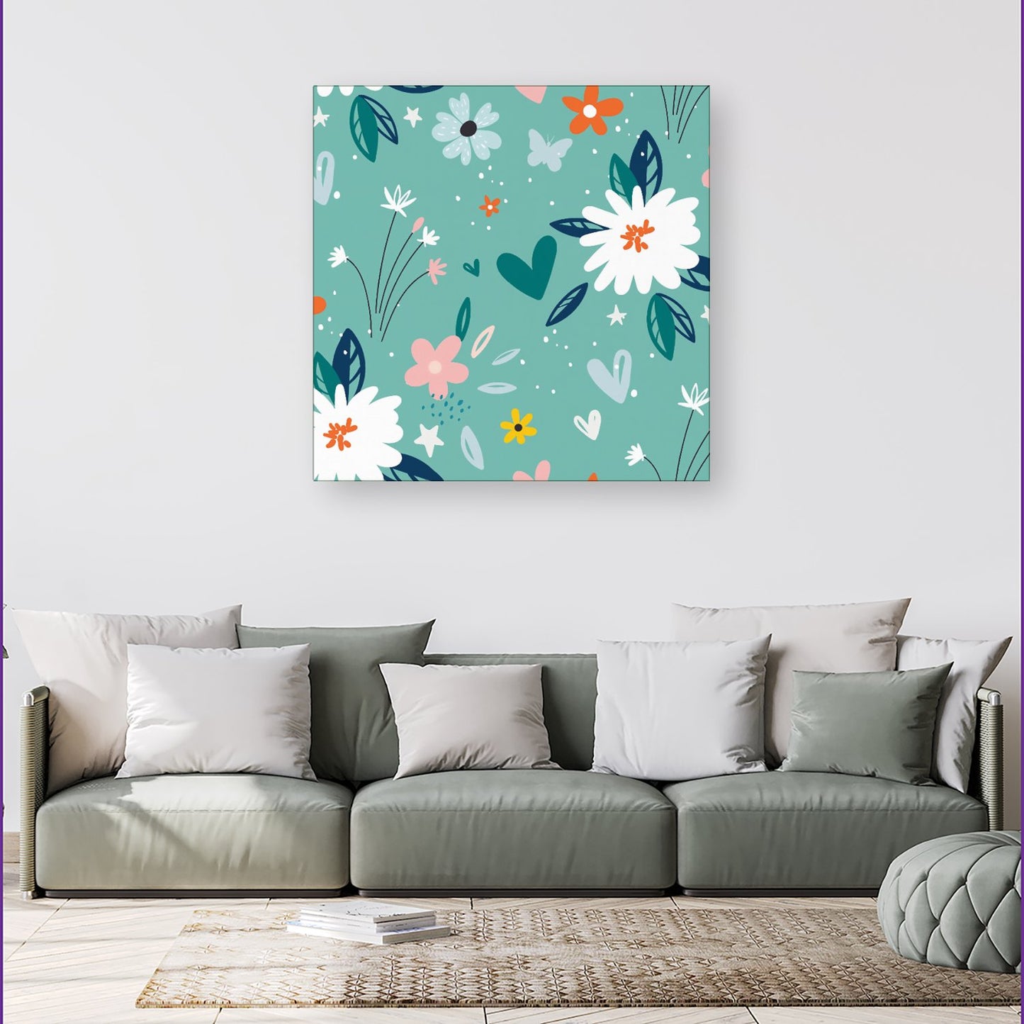 Garden Summer Flowers Canvas