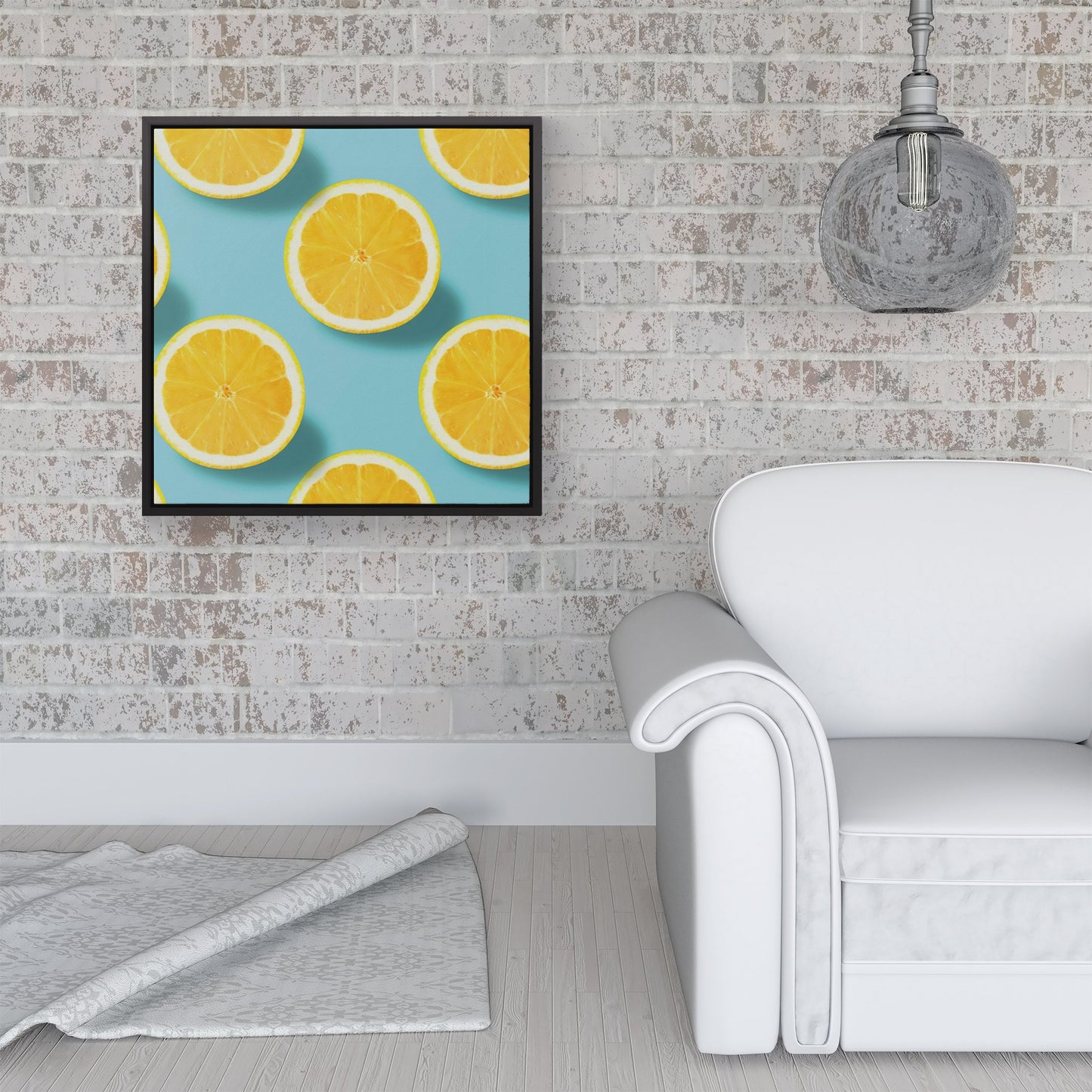 Fresh Lemons Framed Canvas