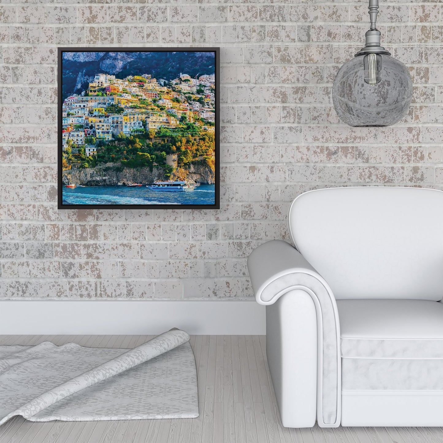 Positano, Amalfi Coast Framed Canvas