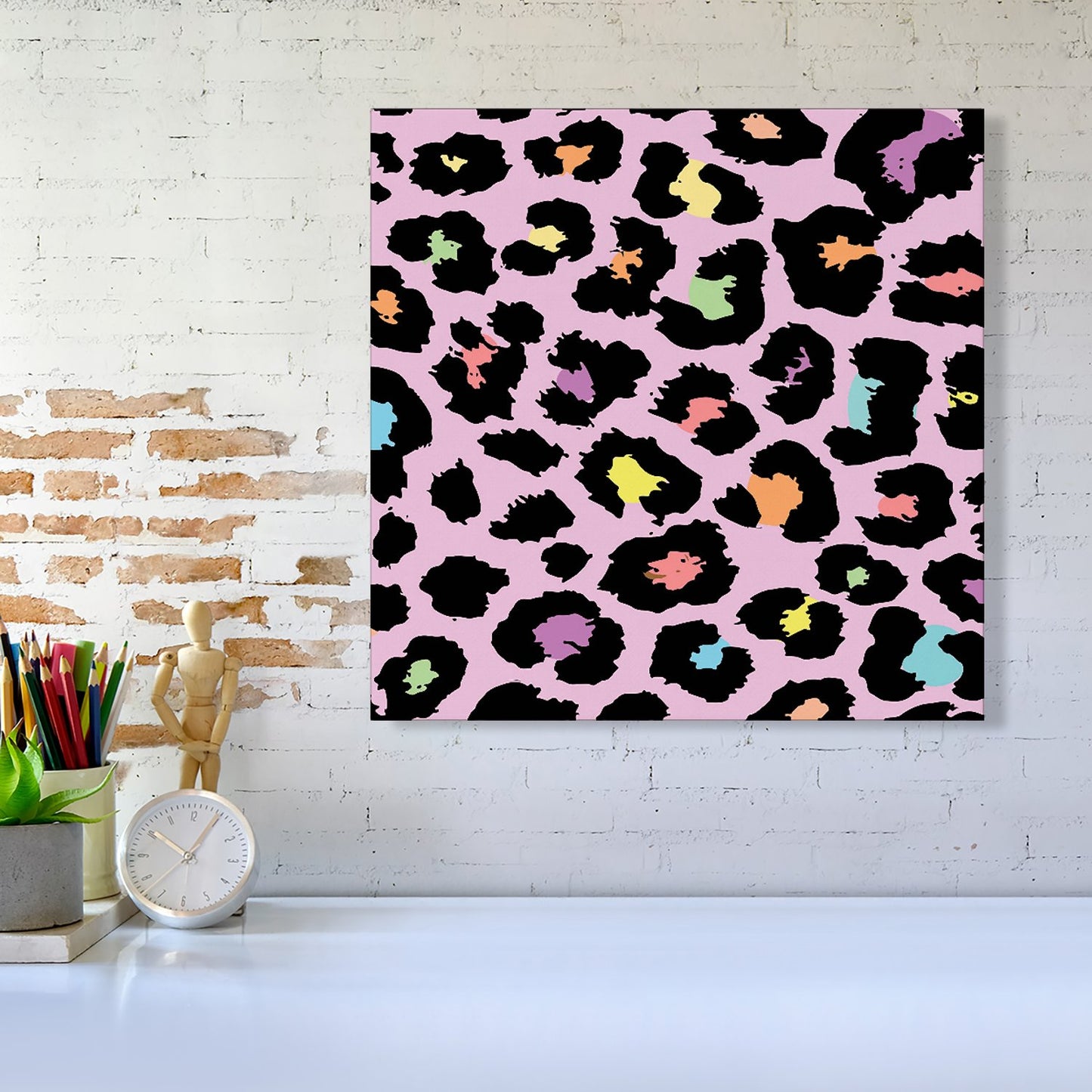 Pink Leopard Print Canvas