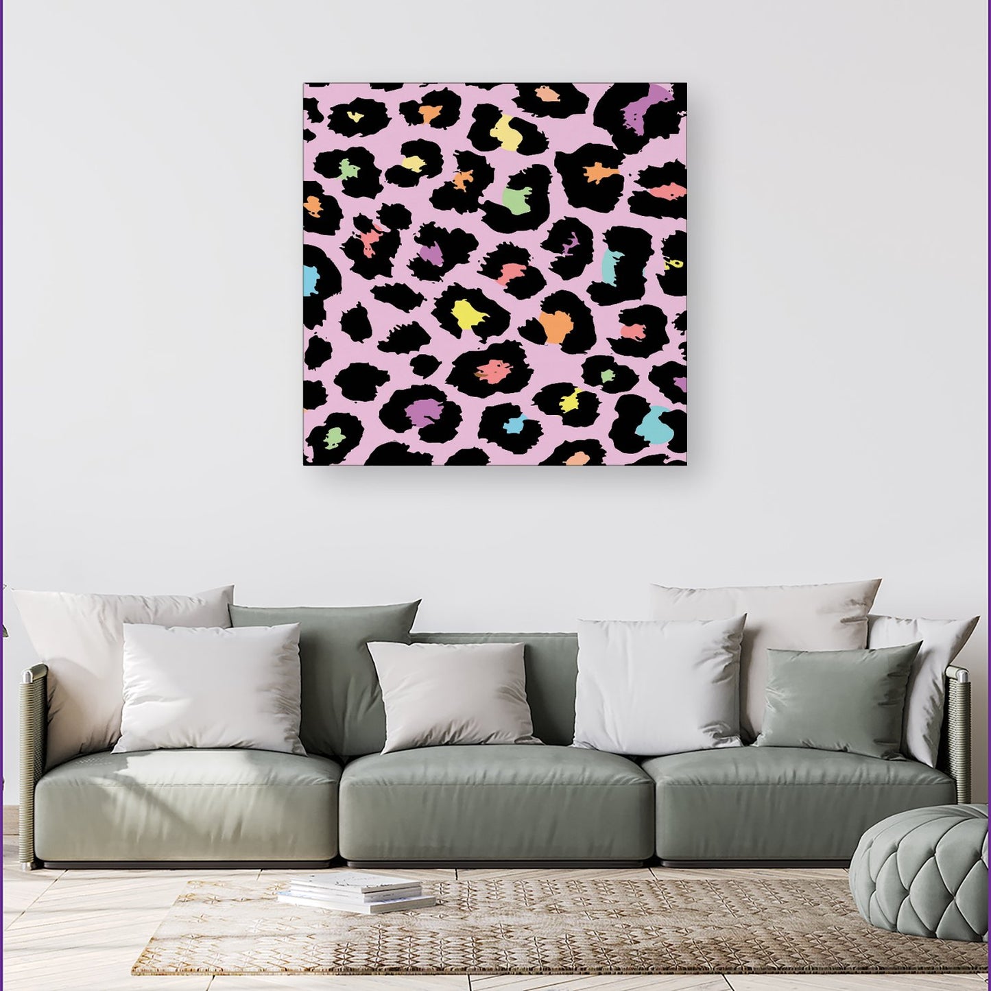 Pink Leopard Print Canvas