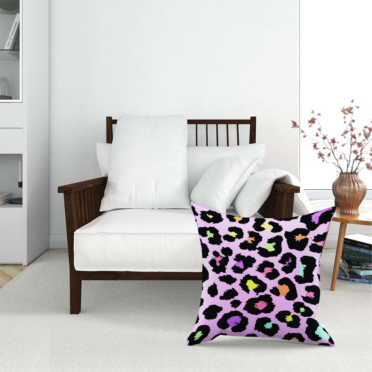 Pink Leopard Print Floor Cushion
