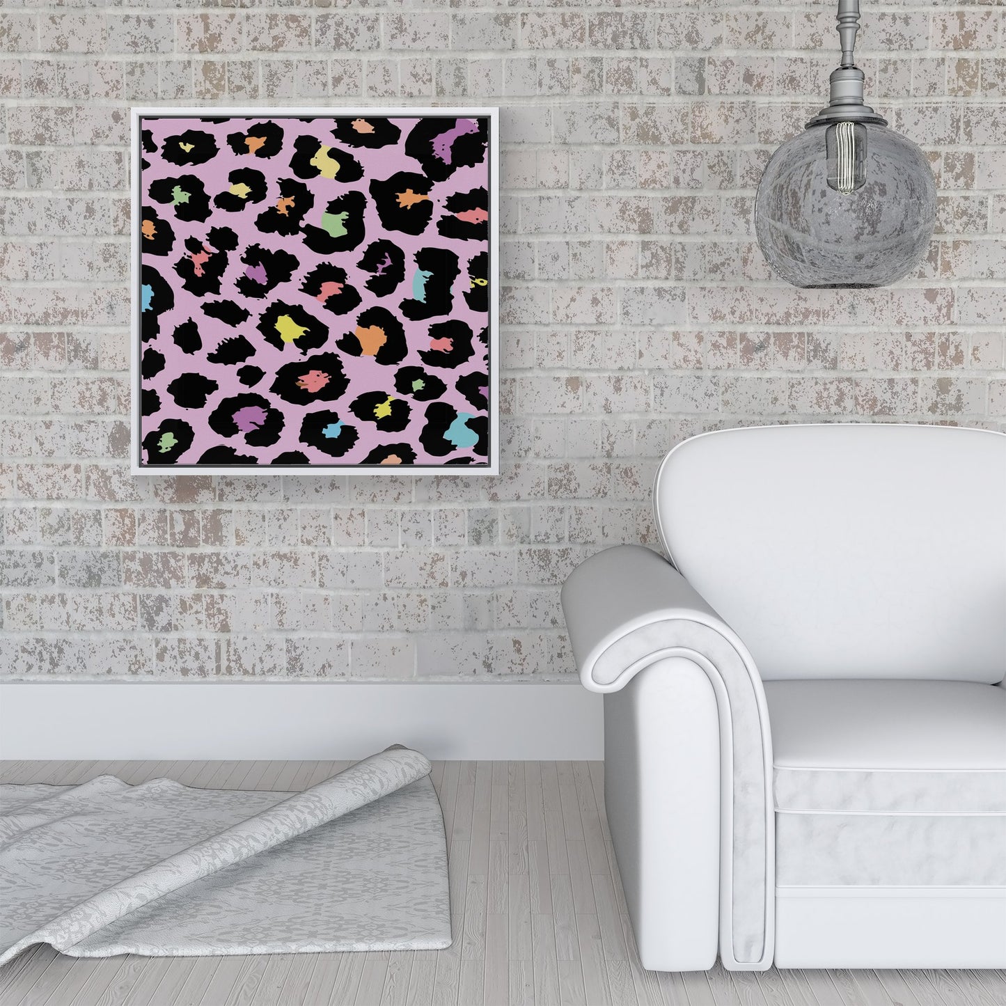 Pink Leopard Print Framed Canvas