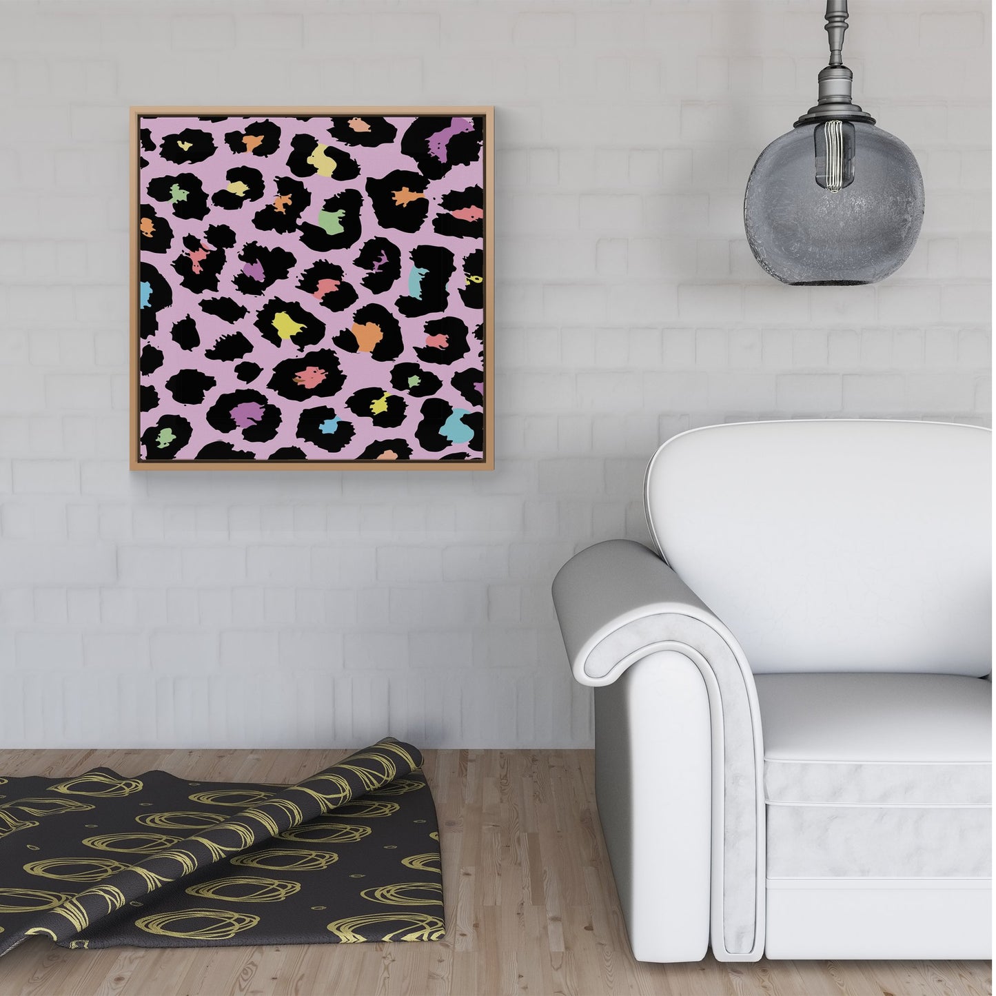 Pink Leopard Print Framed Canvas