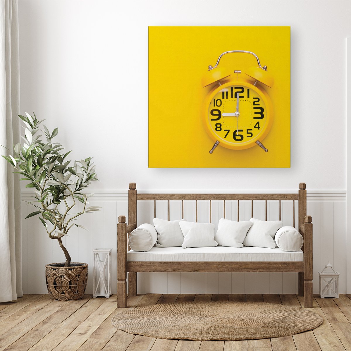 Yellow Alarm Clock Canvas
