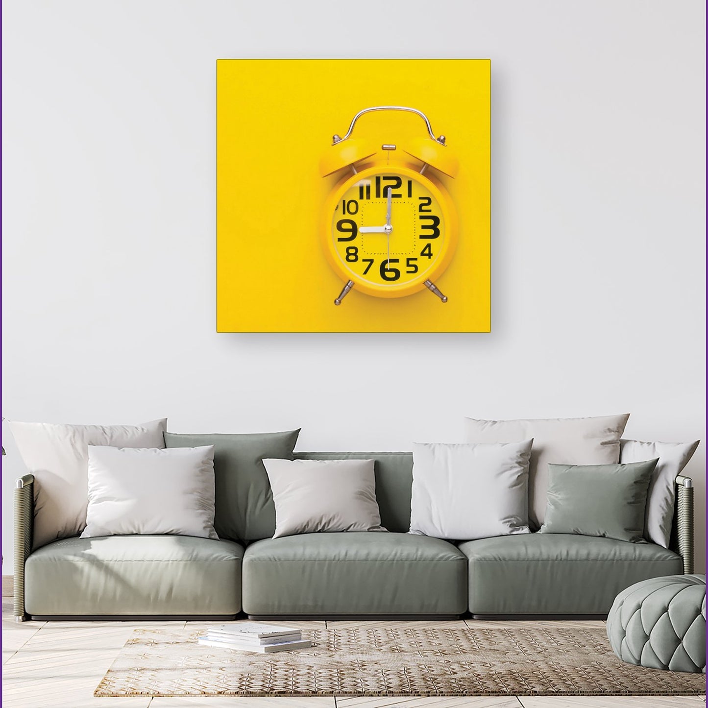 Yellow Alarm Clock Canvas