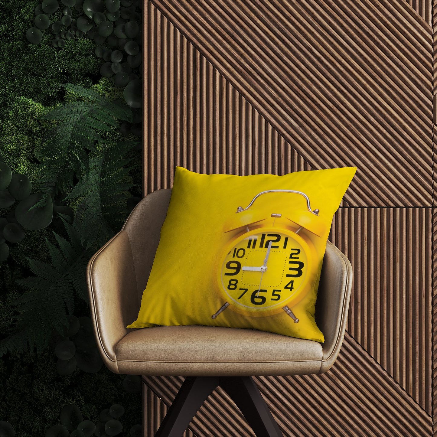 Yellow Alarm Clock Outdoor Cushion