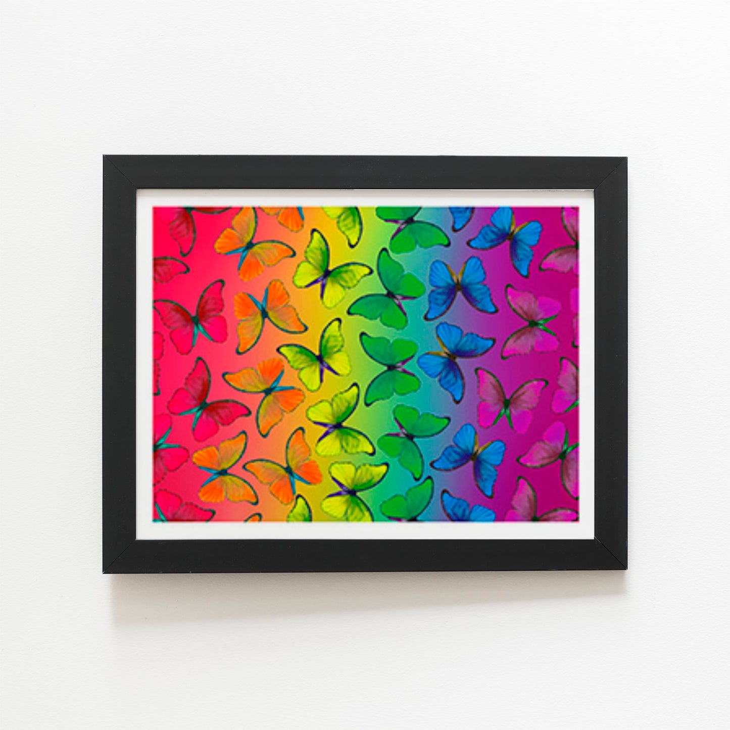 Multicoloured Butterfly Pattern Art Prints