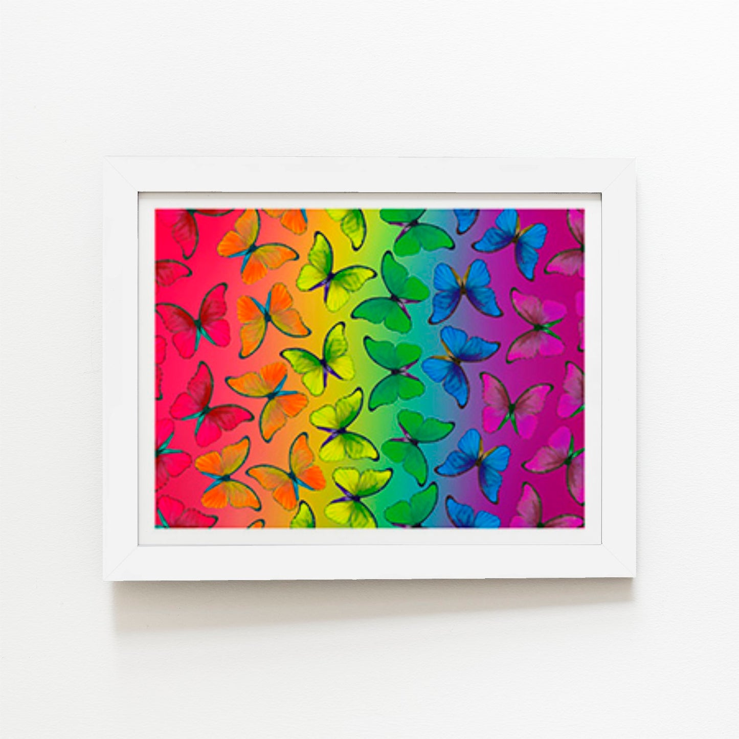 Multicoloured Butterfly Pattern Art Prints