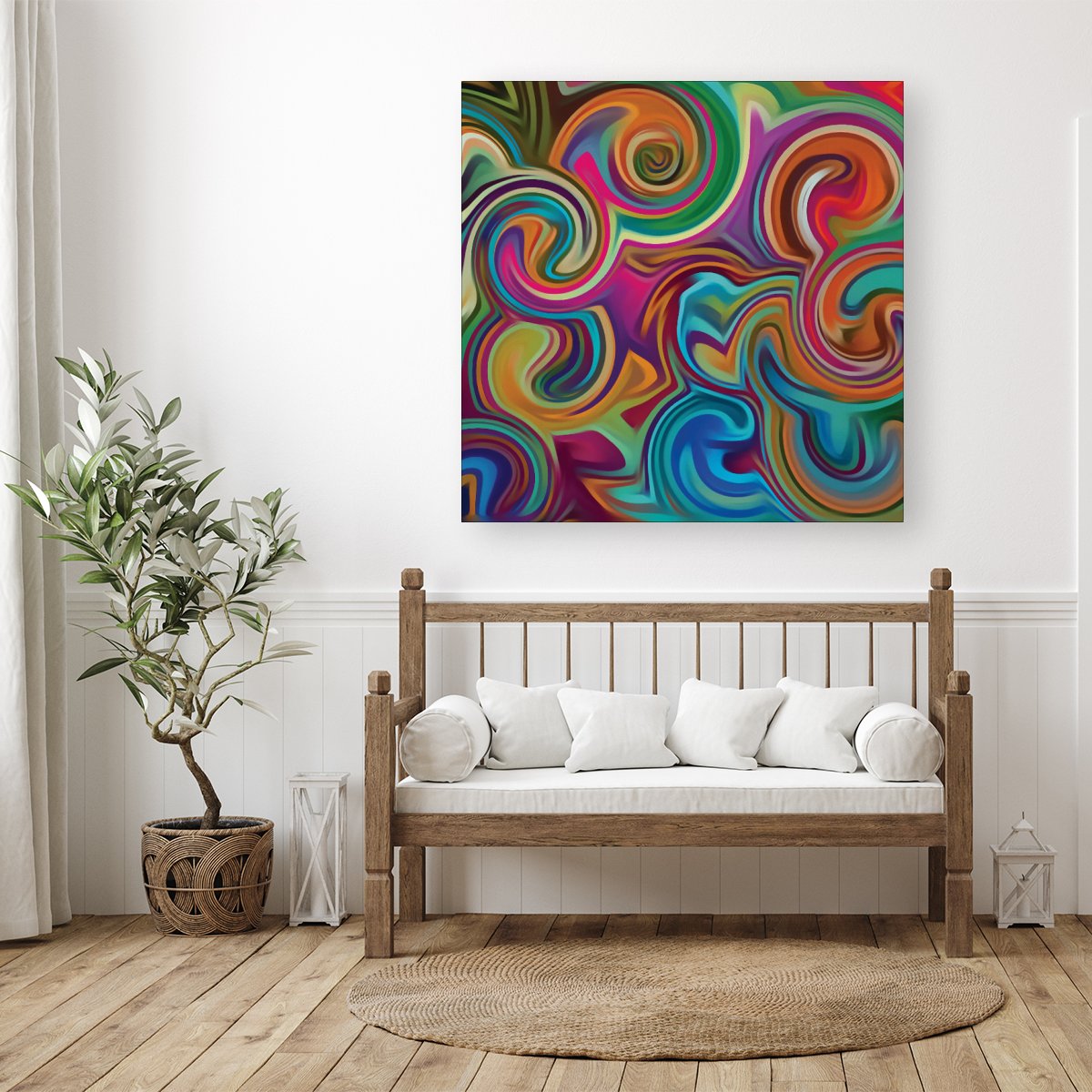 Colourful Wave Pattern Canvas