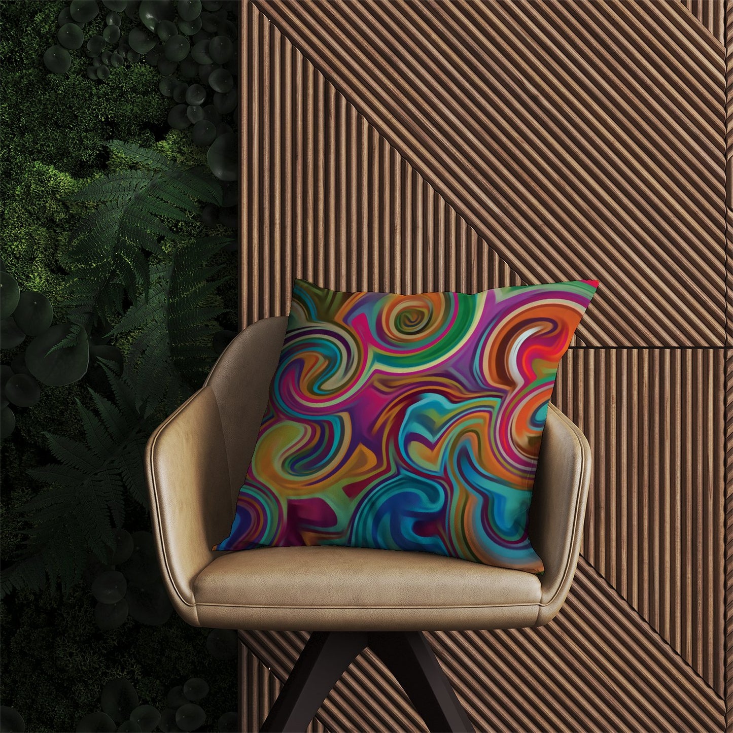 Colourful Wave Pattern Outdoor Cushion