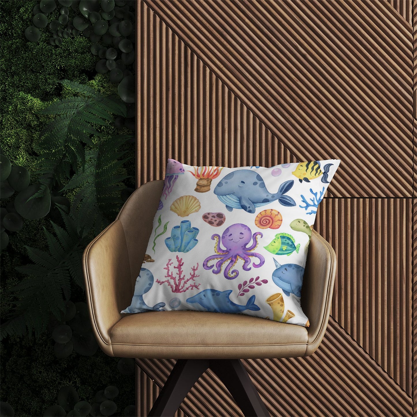 Children'S Sea Life Outdoor Cushion