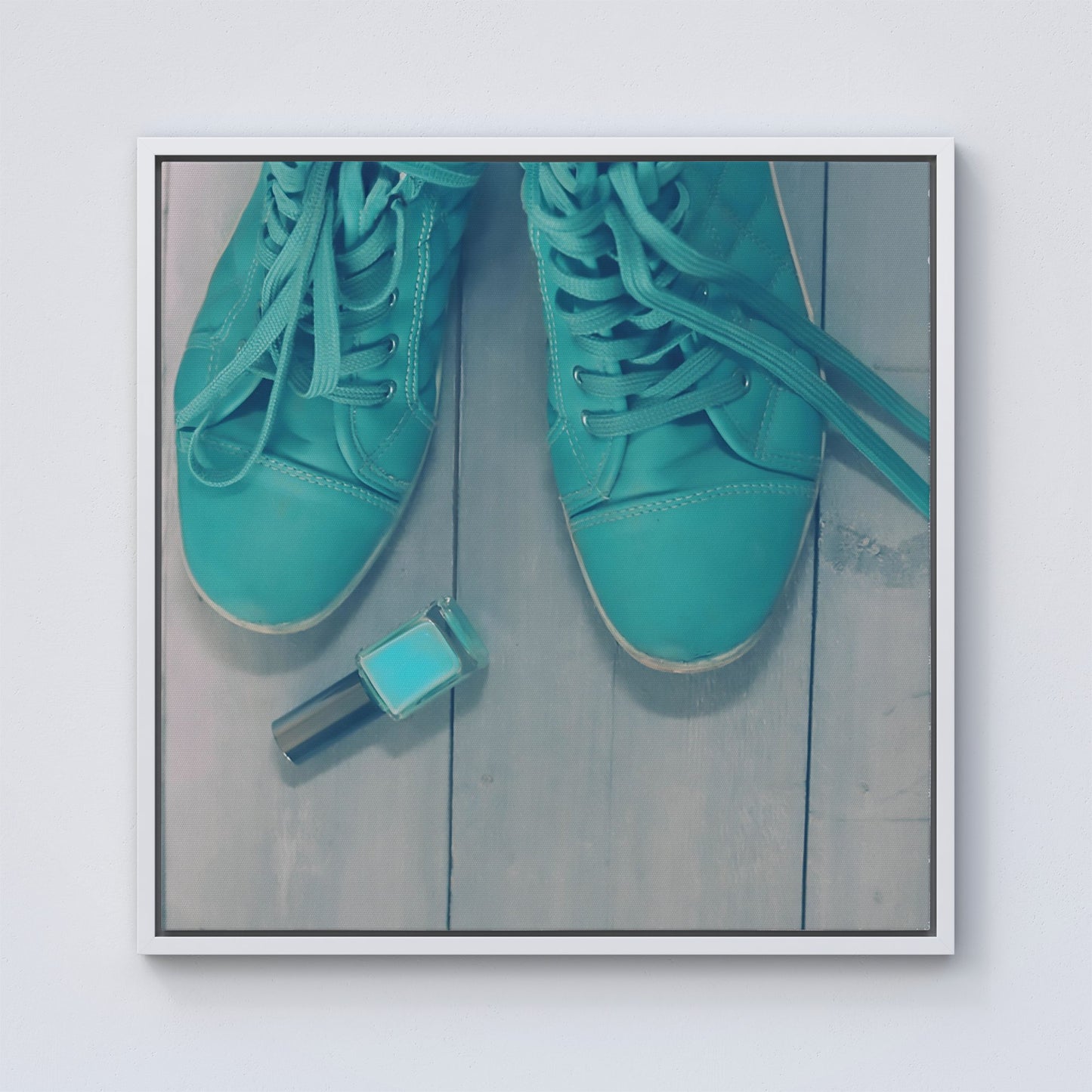 Lipstick Shoes Framed Canvas
