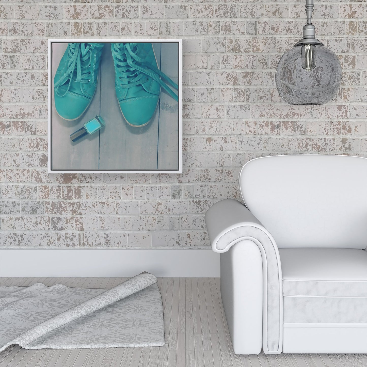 Lipstick Shoes Framed Canvas