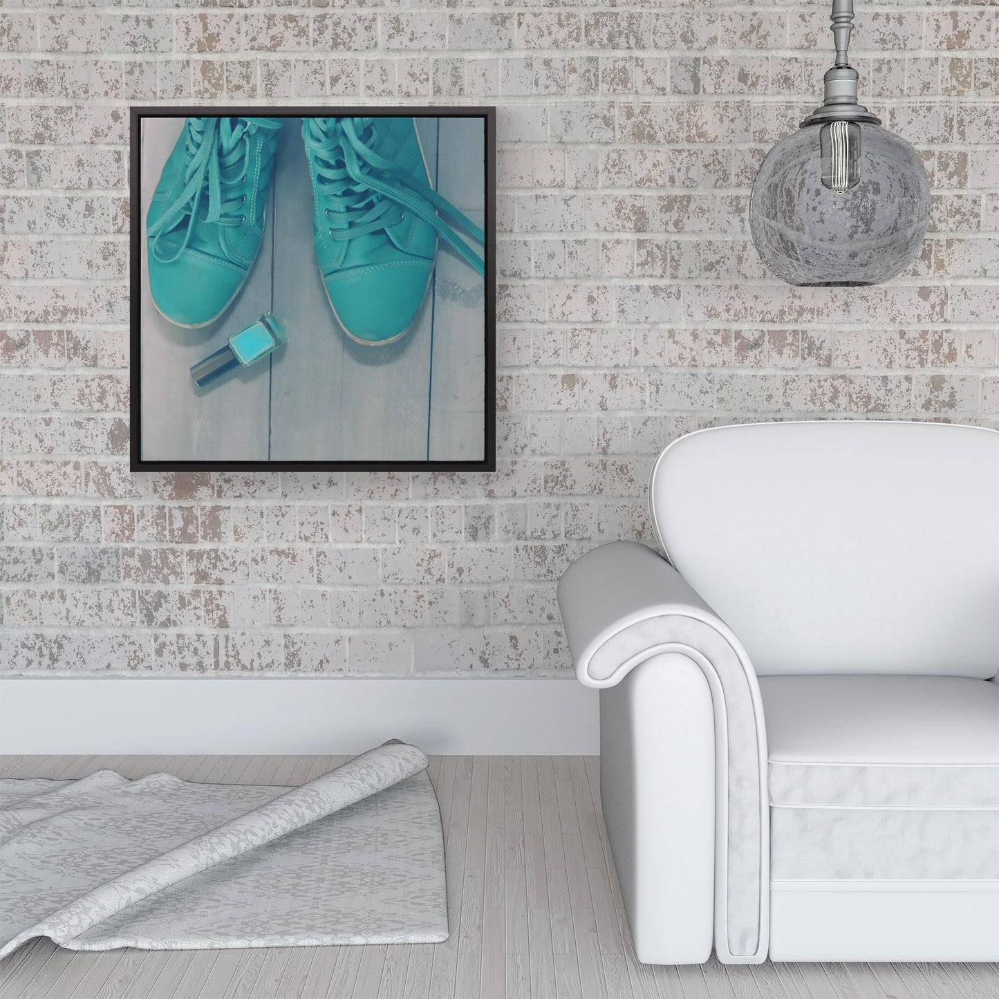 Lipstick Shoes Framed Canvas