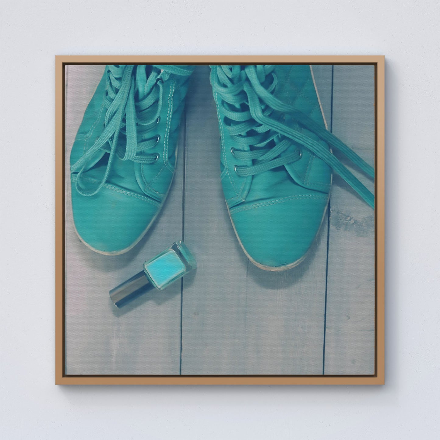 Lipstick Shoes Framed Canvas