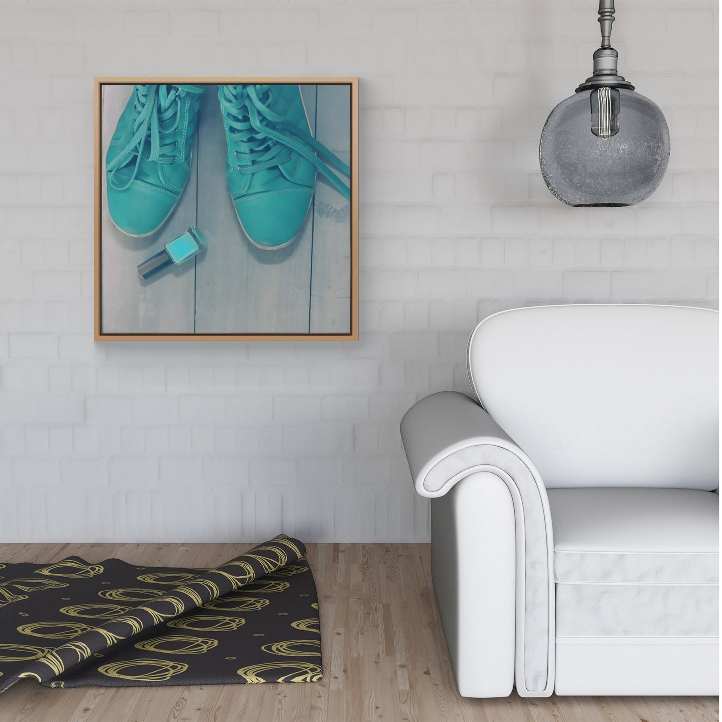 Lipstick Shoes Framed Canvas
