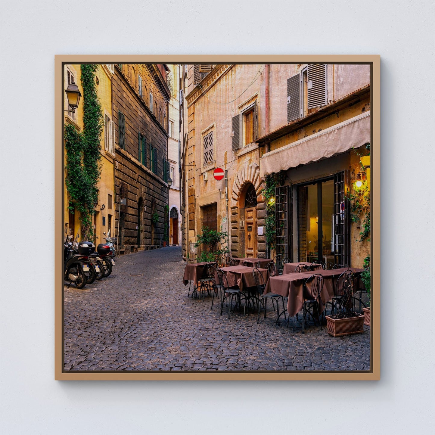 Cozy Rome Street Framed Canvas