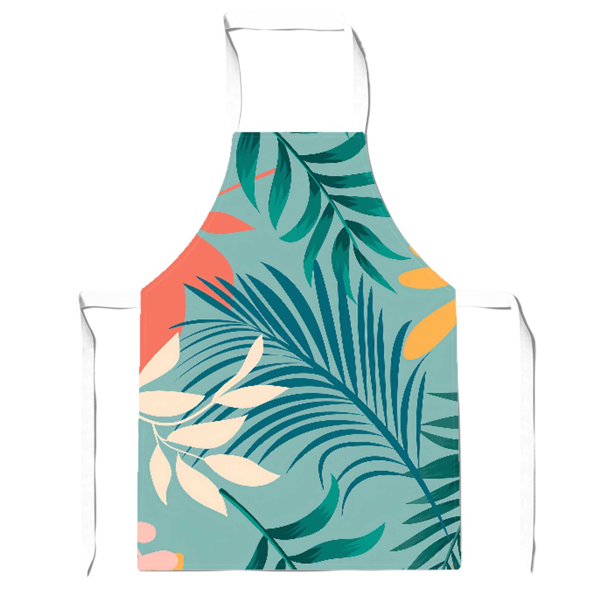 Abstract Bright Colorful Tropical Leaves Apron