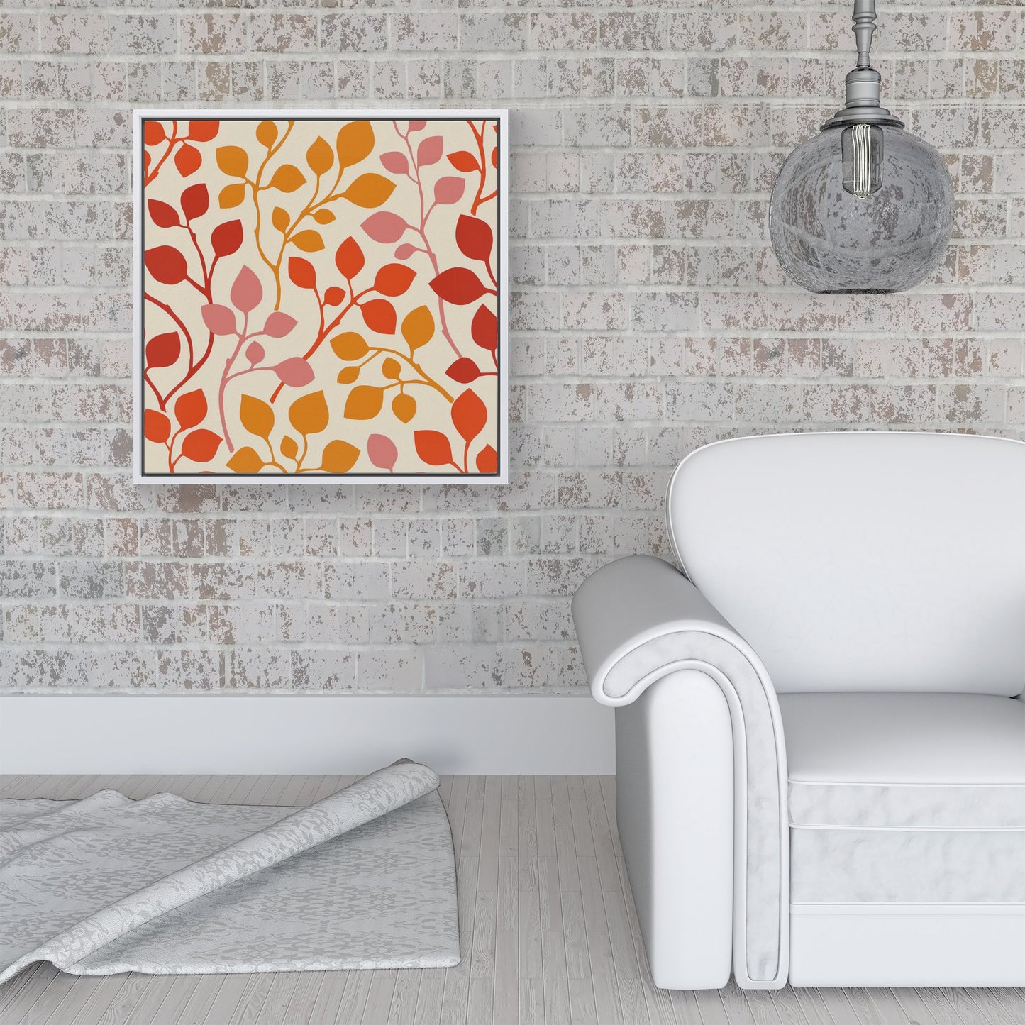 Colorful Autumn Leaves Framed Canvas