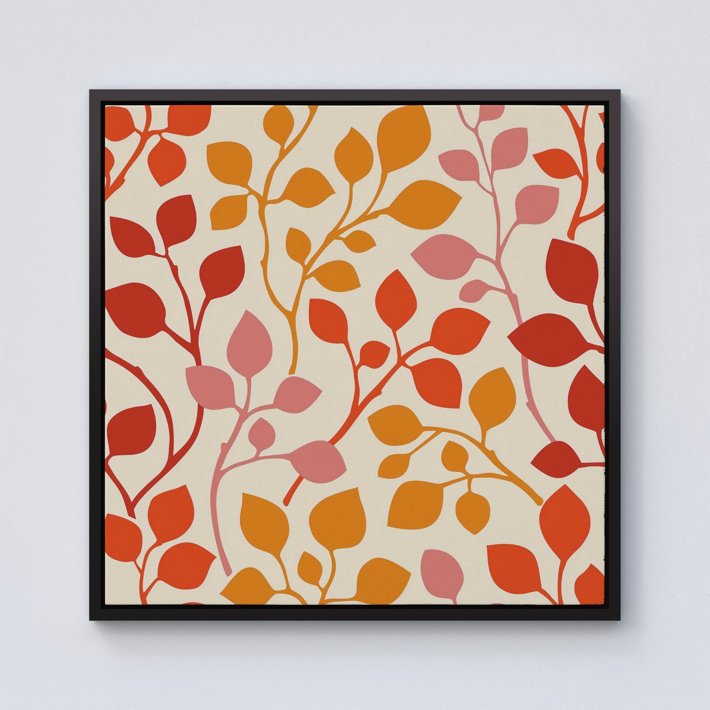 Colorful Autumn Leaves Framed Canvas