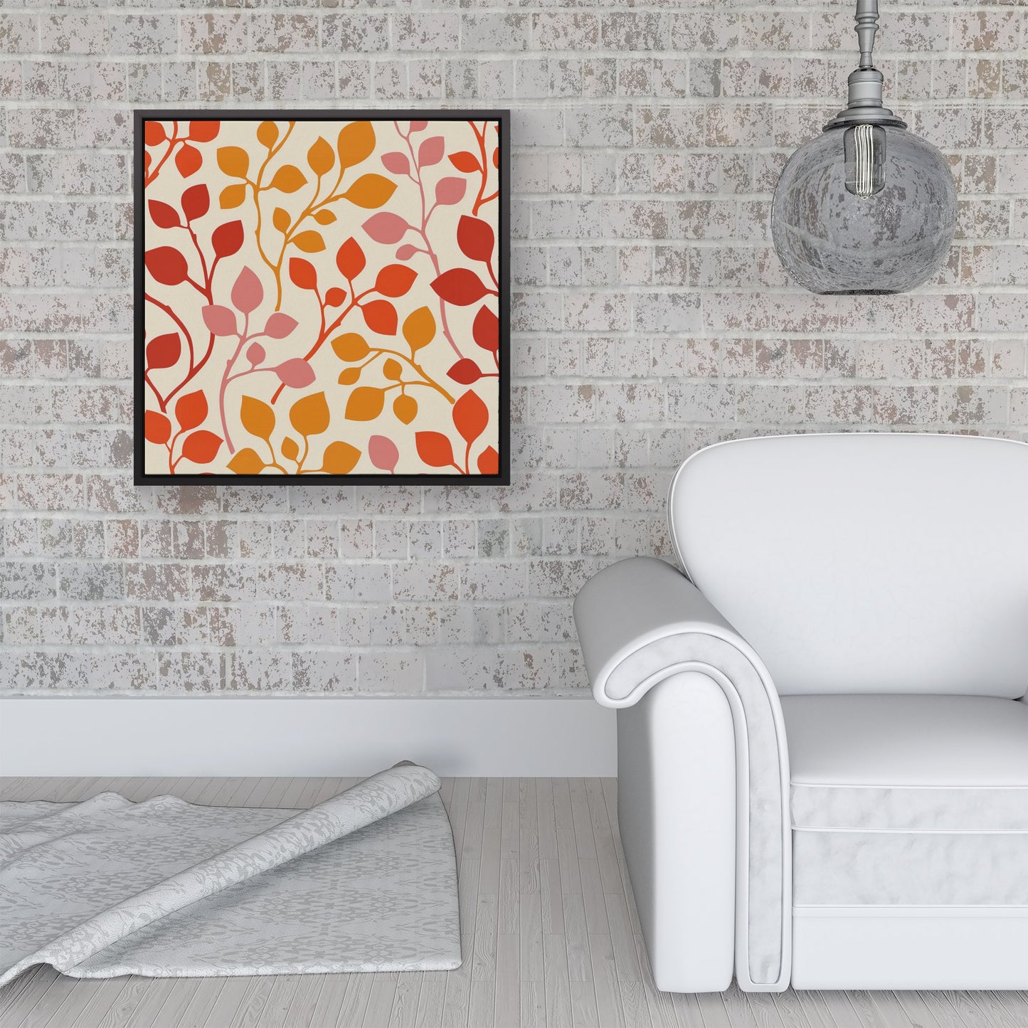 Colorful Autumn Leaves Framed Canvas