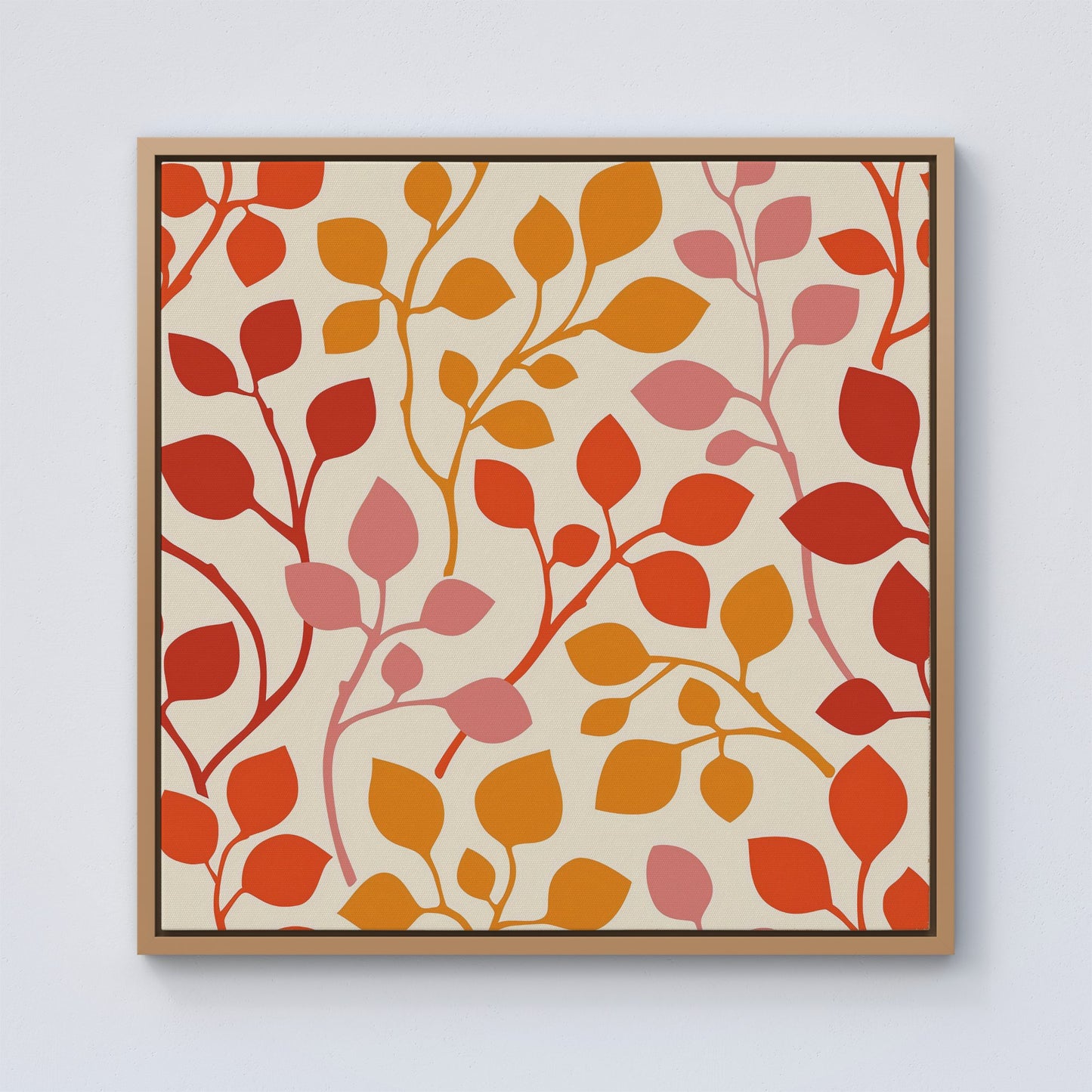 Colorful Autumn Leaves Framed Canvas