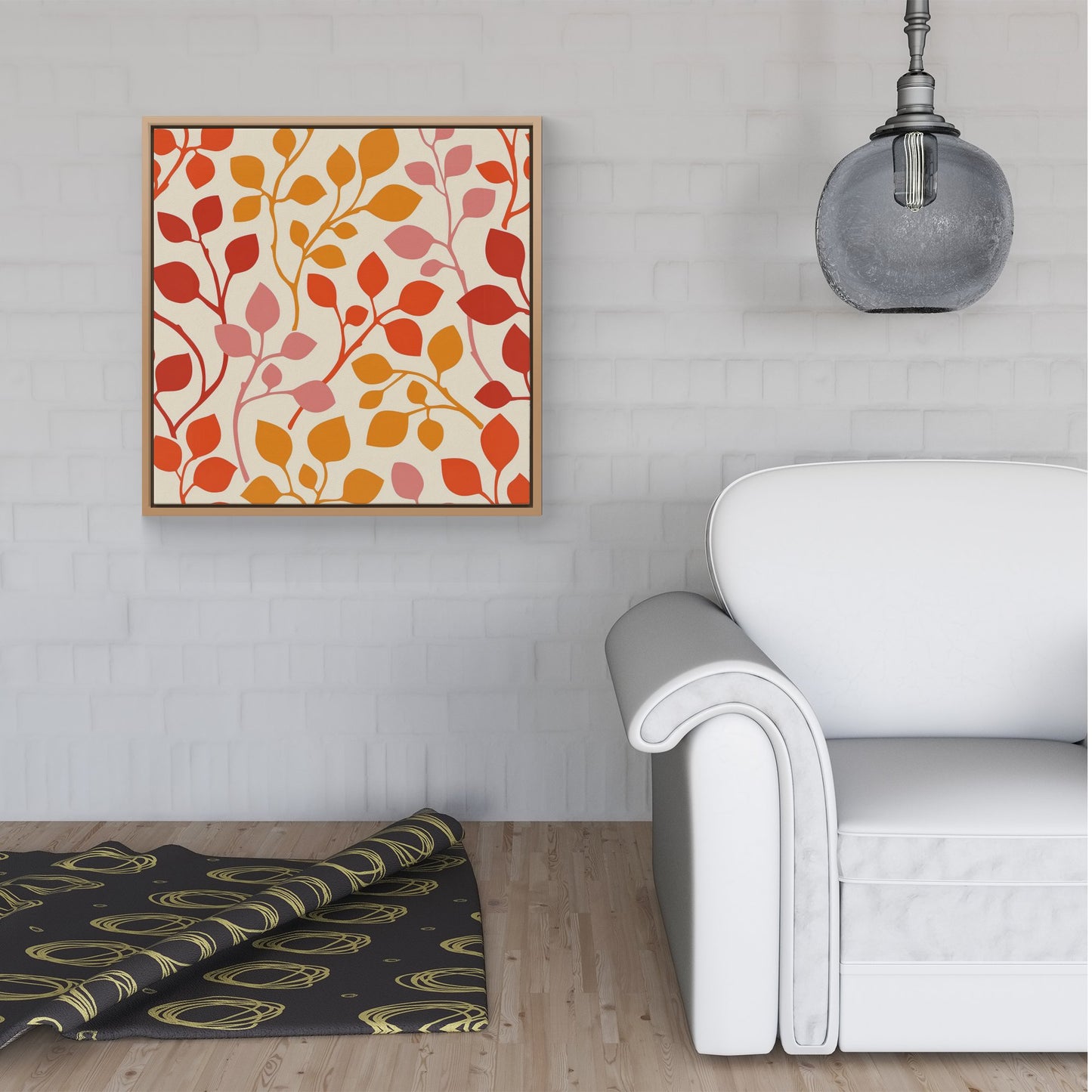 Colorful Autumn Leaves Framed Canvas