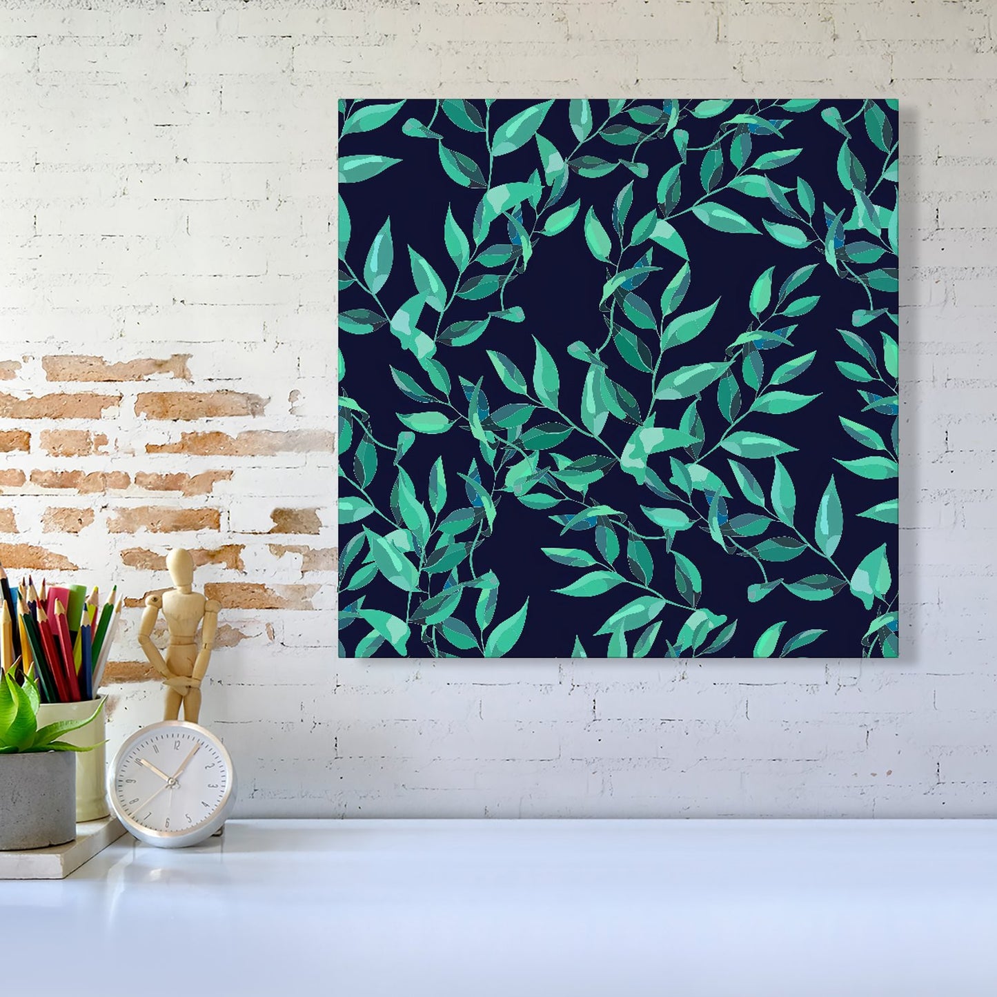 Delicate Green Foliage Canvas