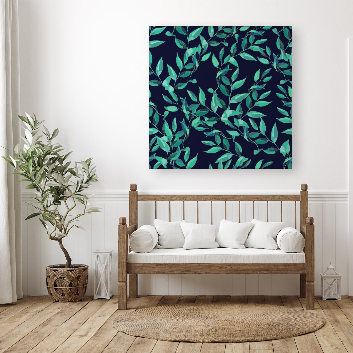 Delicate Green Foliage Canvas