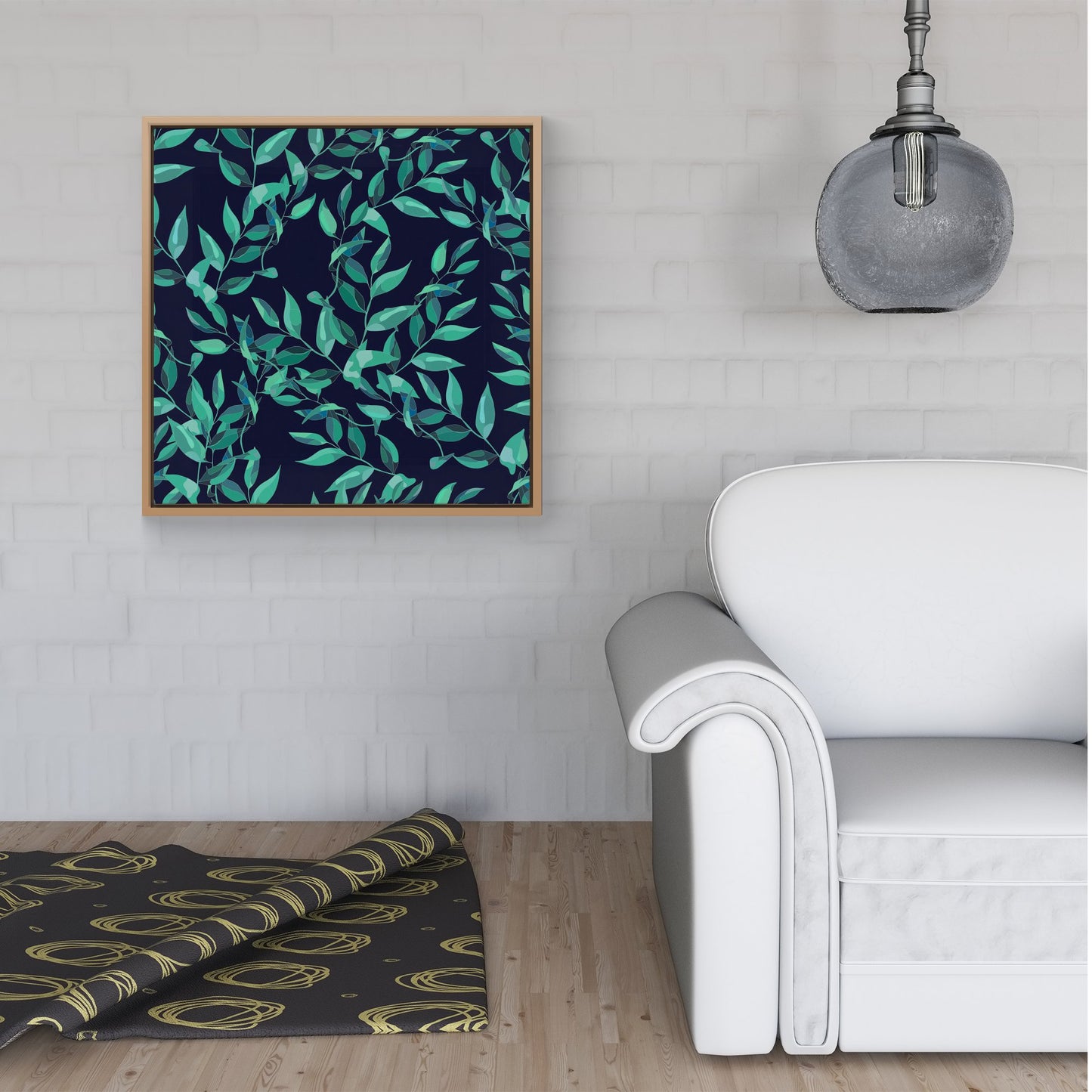 Delicate Green Foliage Framed Canvas