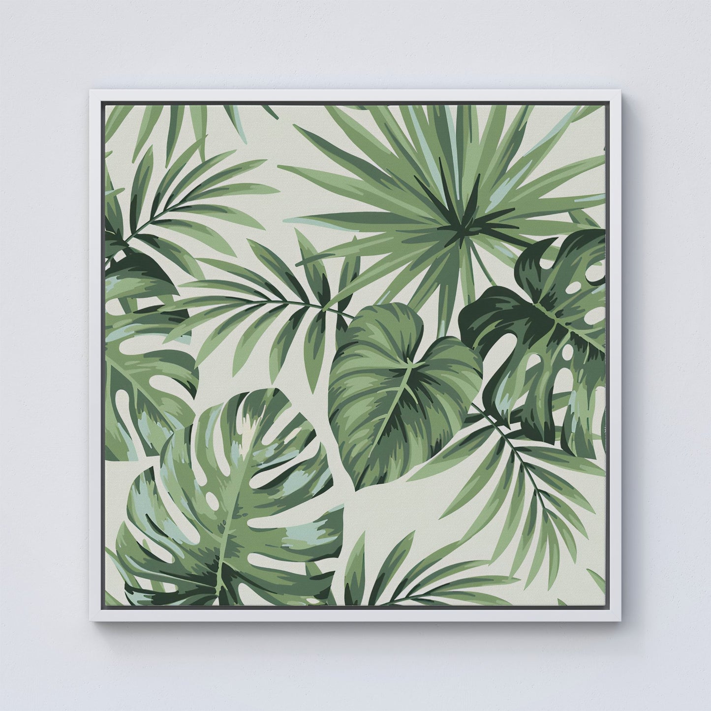 Exotic Palm Leaves Framed Canvas