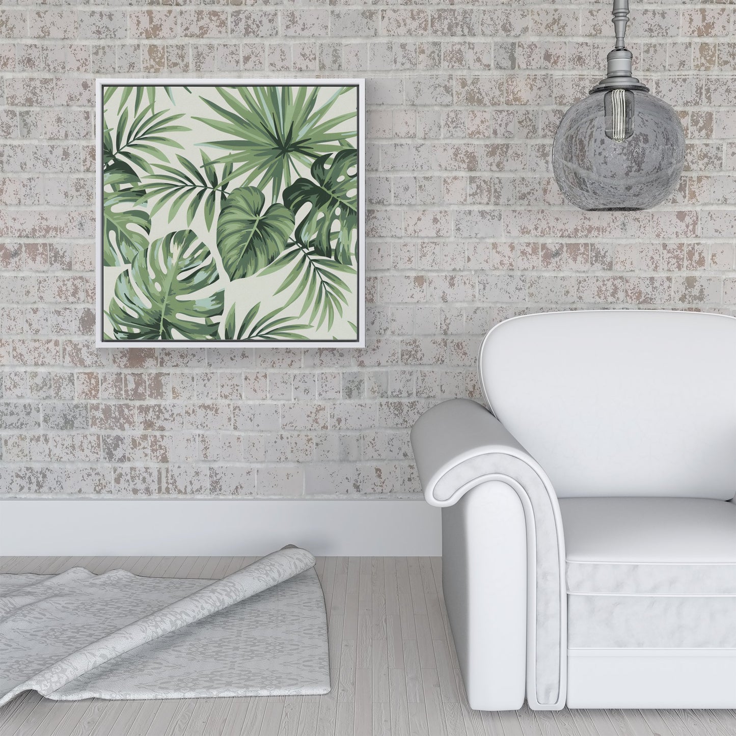 Exotic Palm Leaves Framed Canvas
