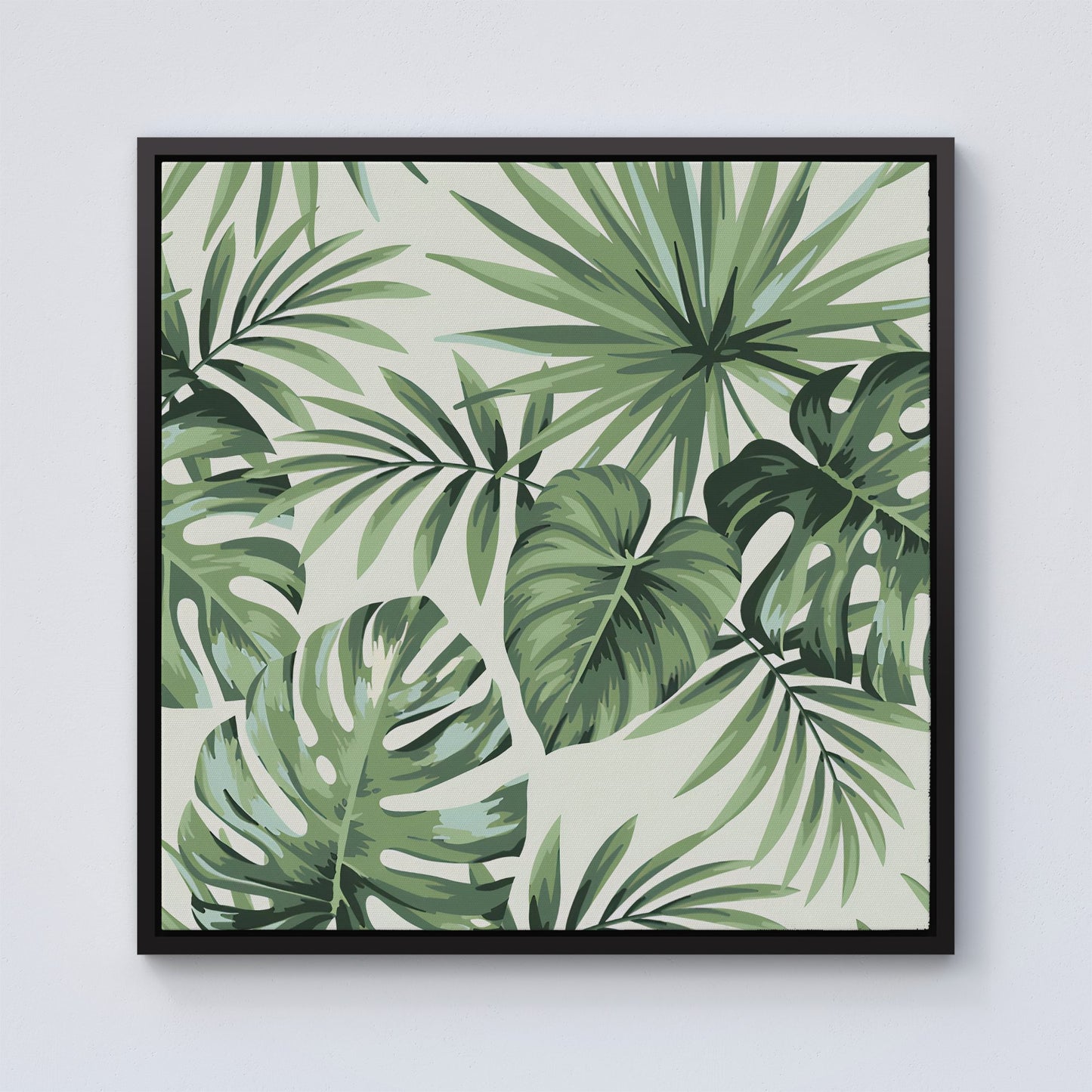 Exotic Palm Leaves Framed Canvas