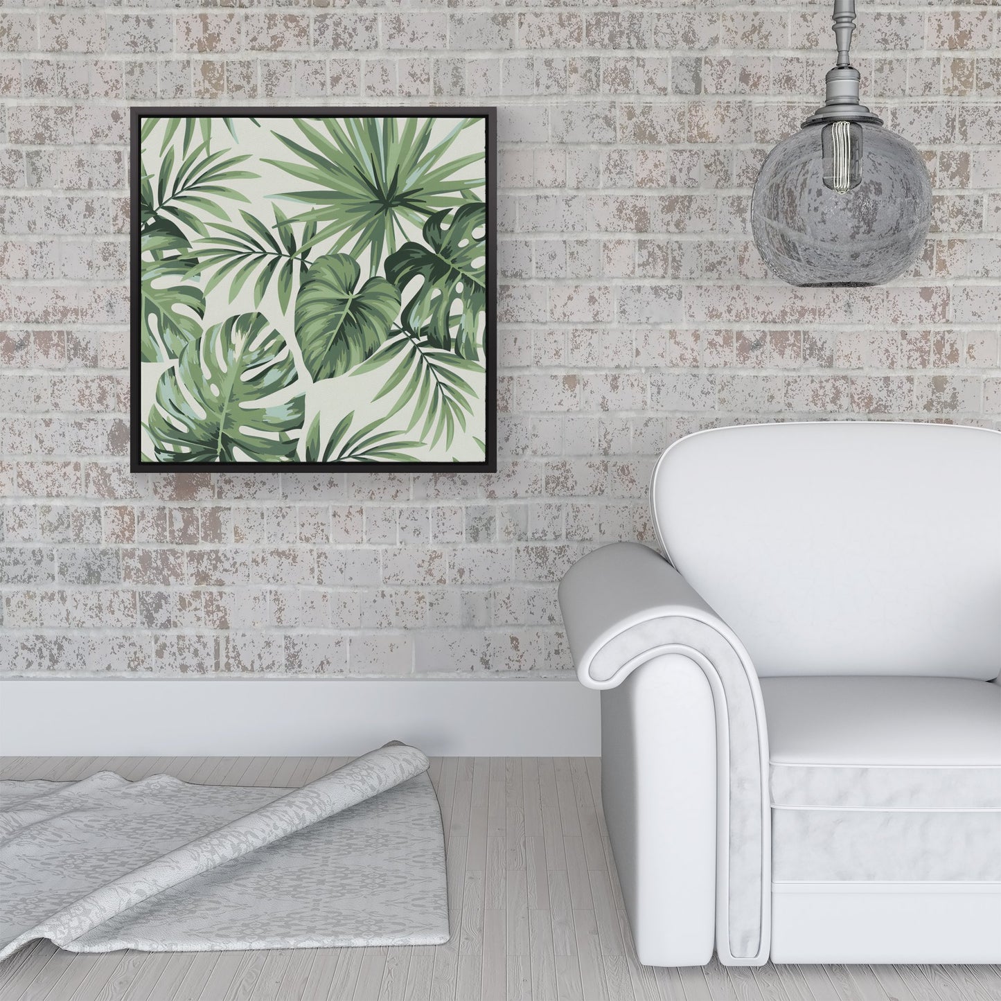 Exotic Palm Leaves Framed Canvas