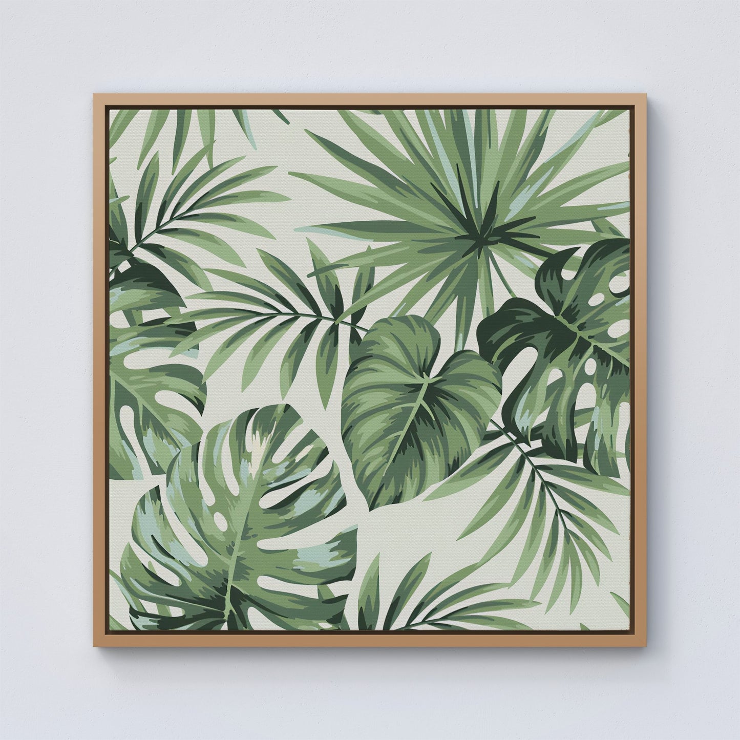 Exotic Palm Leaves Framed Canvas