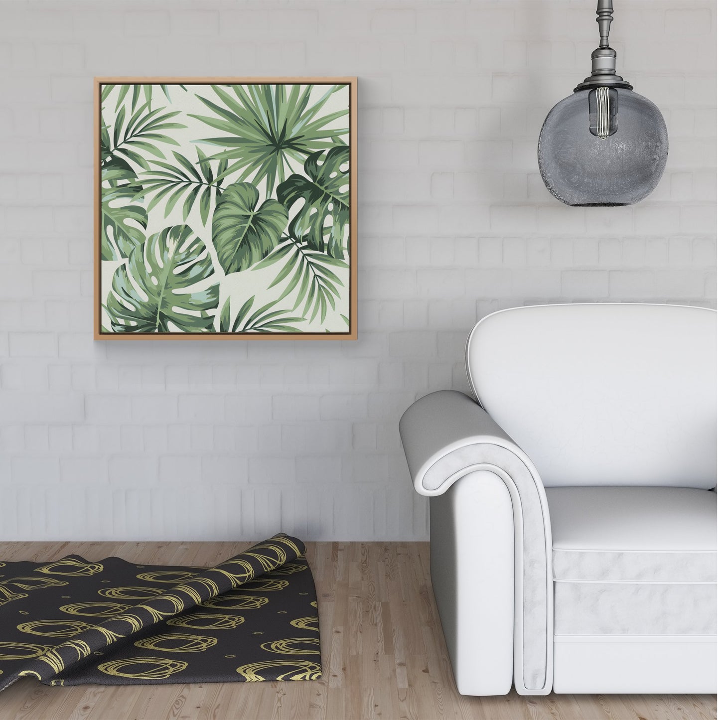 Exotic Palm Leaves Framed Canvas