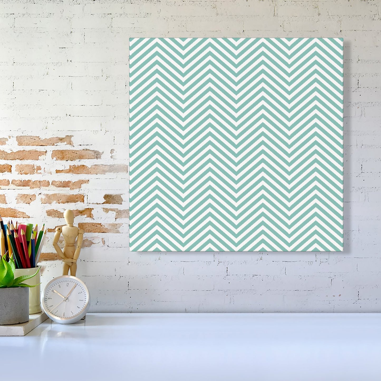 Geometric Chevron Pattern Canvas