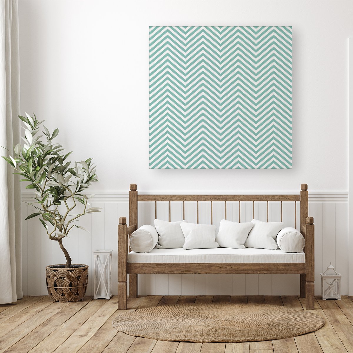 Geometric Chevron Pattern Canvas