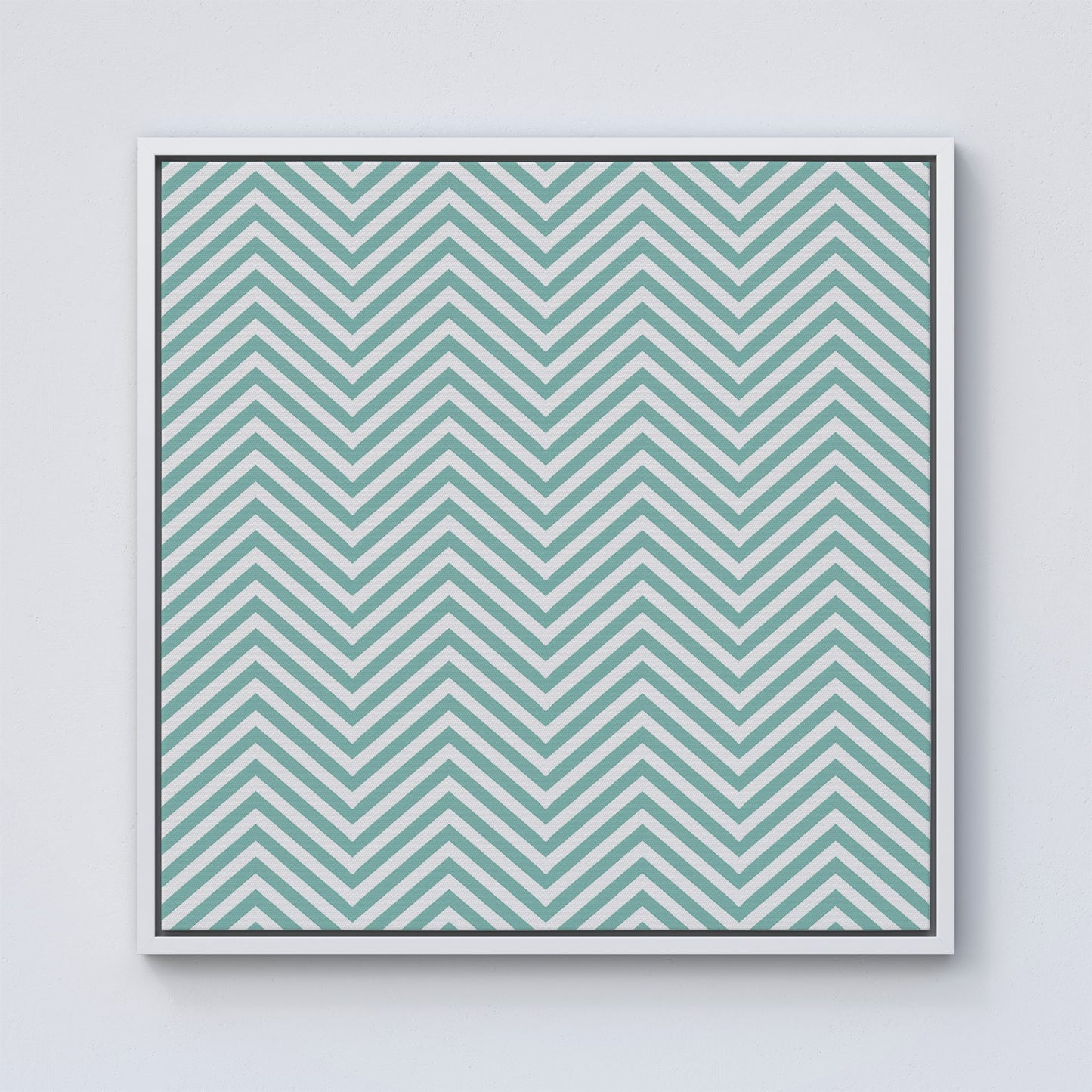 Geometric Chevron Pattern Framed Canvas