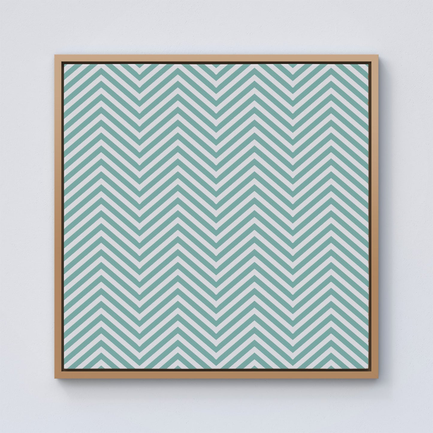 Geometric Chevron Pattern Framed Canvas