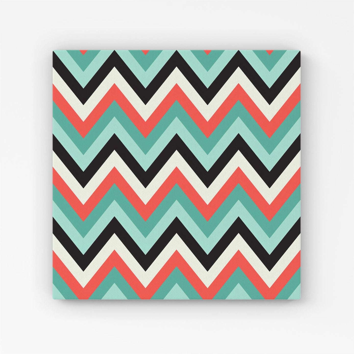 Geometric Colored Chevron Pattern Canvas