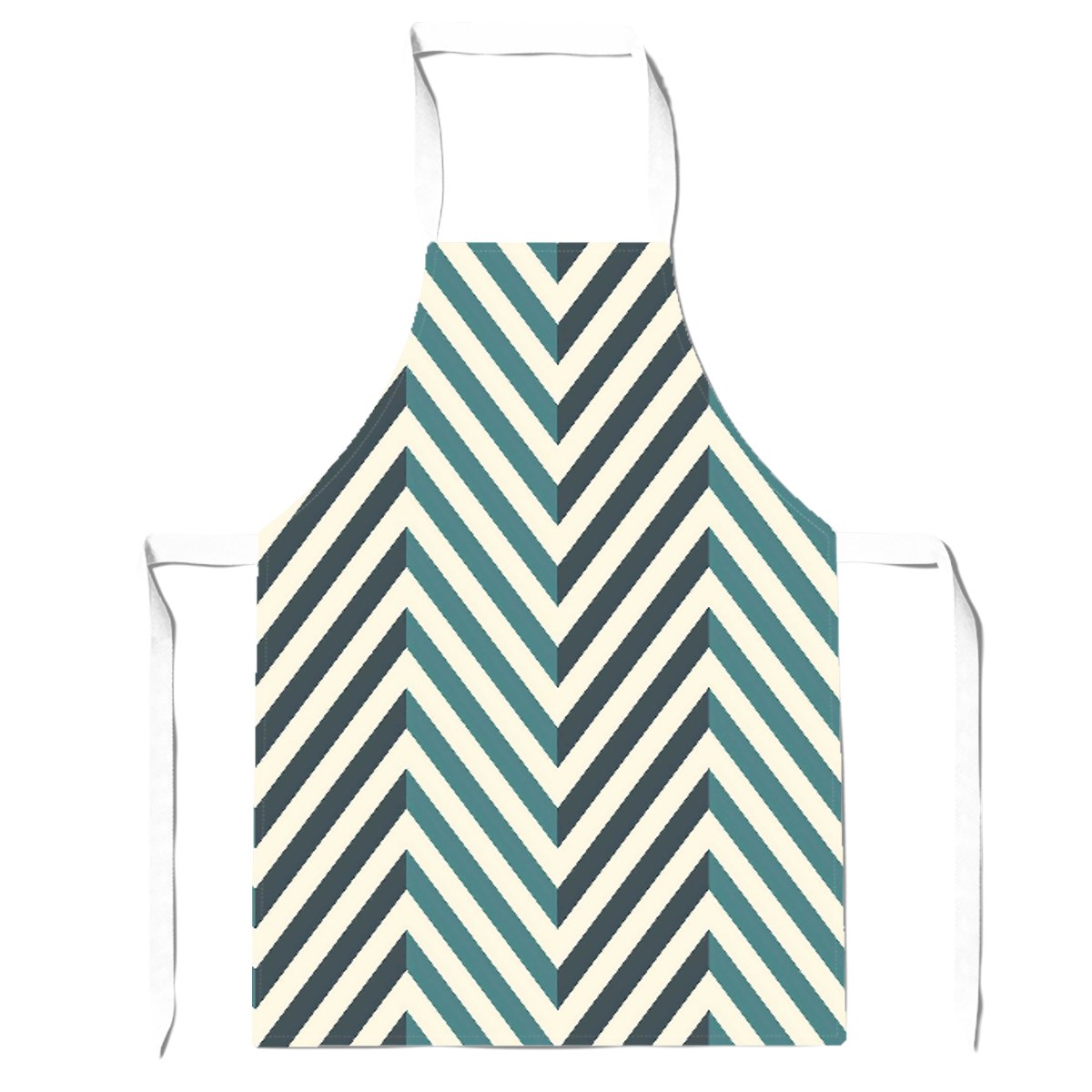 Geometric Herringbone Chevron Blues Apron