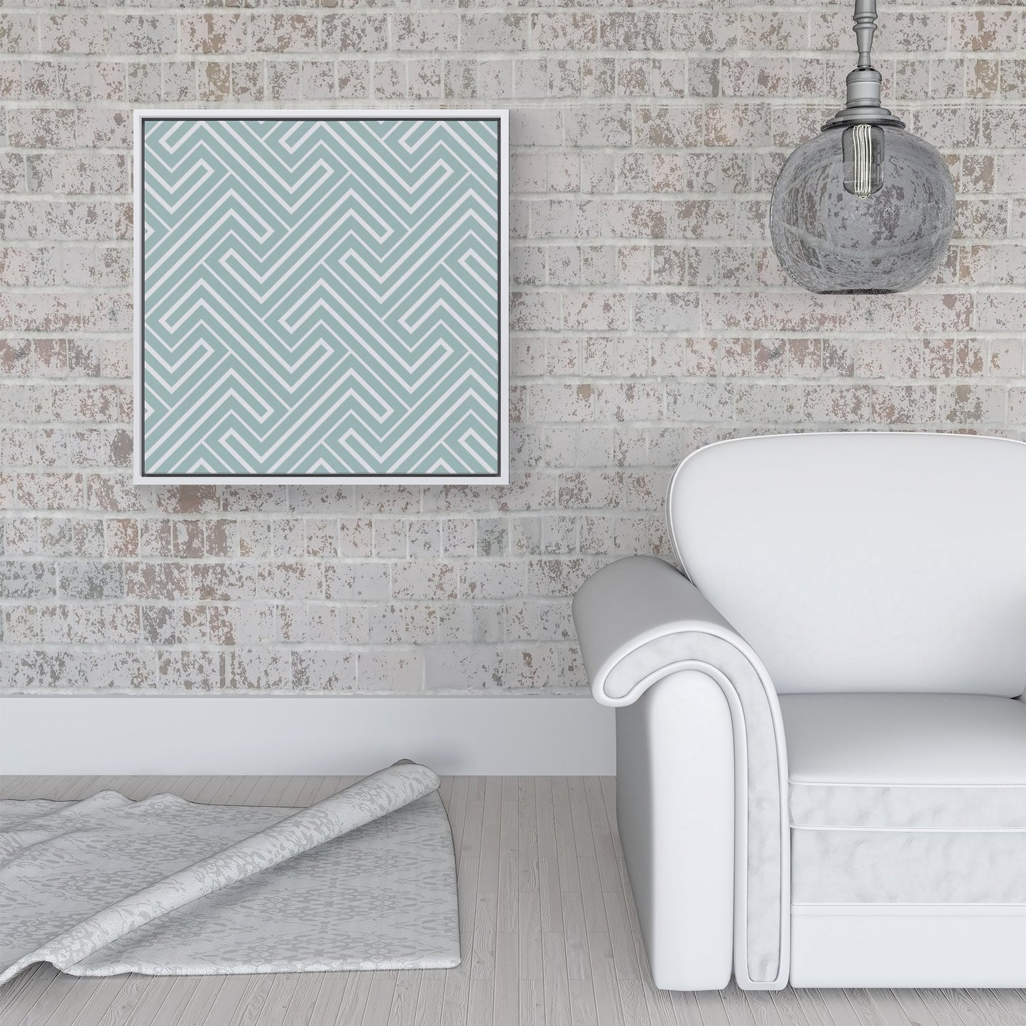 Geometric Modern Ornment Framed Canvas